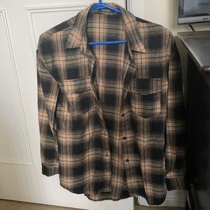 BOOHOO NWOT Brown Flannel